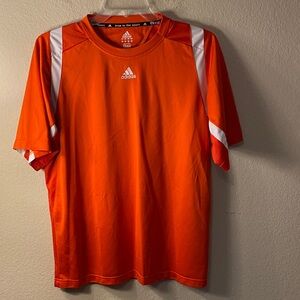adidas Orange Short Sleeve Performance Soccer Jersey with White Accents